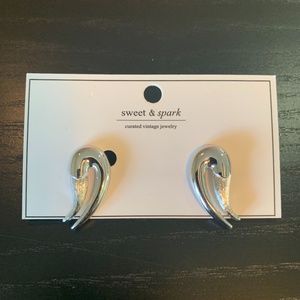Sweet & Spark Vintage 1960s ClipOn Silver Earrings